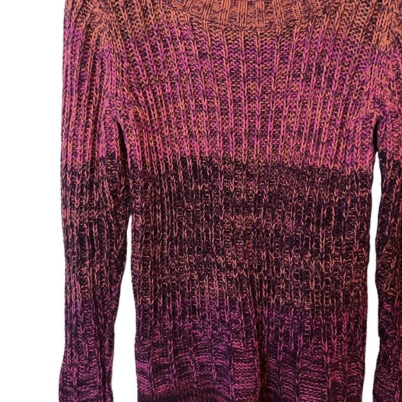 Axcess Liz Claiborne Knit Sweater Ombre Long Sleeve Stretch Multicolor - Picture 3 of 10